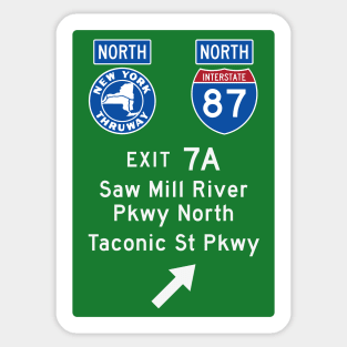 New York Thruway Northbound Exit 7A: Saw Mill River, Taconic State Pkwy Sticker